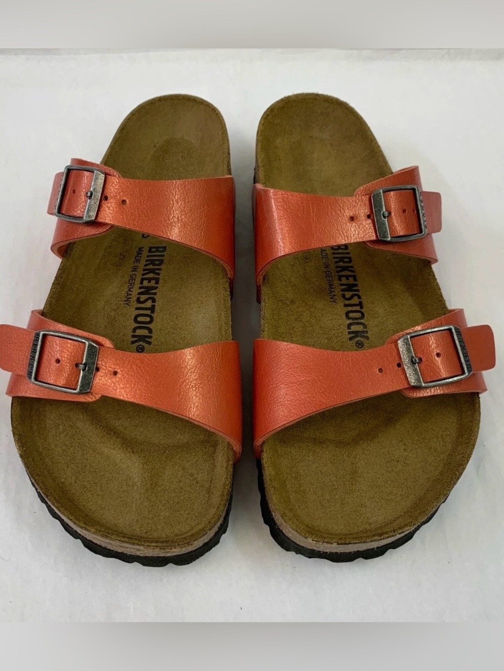Birkenstock 💅 Sydney Graceful Mars Red Birko-Flor Sandals Slides Size 38 7 7.5 - Picture 3 of 7